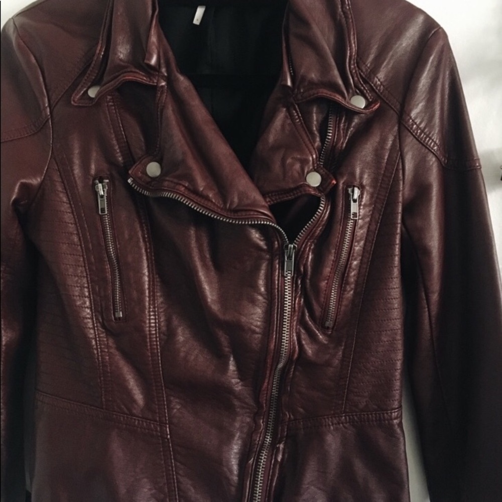 Burgundy Red Free people jacket with hoodie.